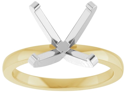 14K Yellow White 11 mm Round 4-Prong Engagement Ring Mounting (3)