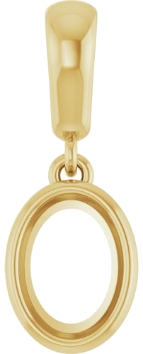 Pakabukas „Bezel-Set“ 585 Geltonojo Aukso Oval 7mm x 5mm (1)