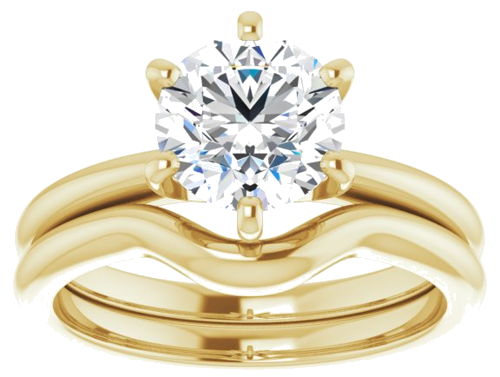 Sužadėtuvių Žiedas „Solitaire“ 585 Geltonojo Aukso Round 7.4mm (8)
