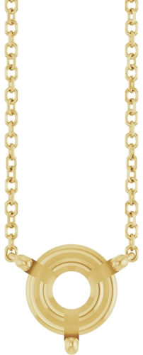 14K Yellow 8 mm Round Solitaire 18  Necklace Mounting (1)