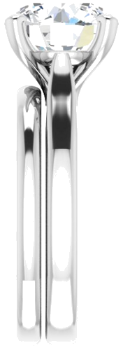 Sužadėtuvių Žiedas „Solitaire“ 585 Baltojo Aukso Round 9.4mm (9)
