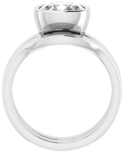 14K White 8 mm Cushion Solitaire Engagement Ring Mounting (7)