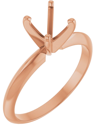 Sužadėtuvių Žiedas „Light Solitaire“ 585 Rožinis Aukso Round 6mm x 6.6mm (1)