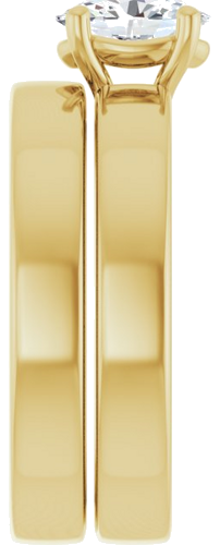 Sužadėtuvių Žiedas „Solitaire“ 585 Geltonojo Aukso Oval 7mm x 5mm (9)