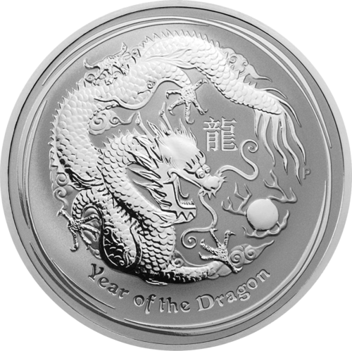 1/2 oz Pūķa gads 2012 (Lunar II) Austrālijas sudraba monēta (1)