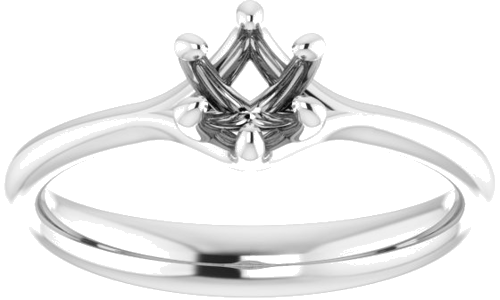 Sužadėtuvių Žiedas „Solitaire“ 585 Baltojo Aukso Round 4.8mm (3)