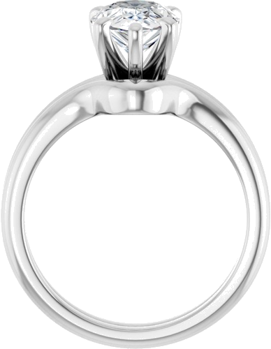 14K White  10x7 mm Pear Solitaire Engagement Ring Mounting (7)