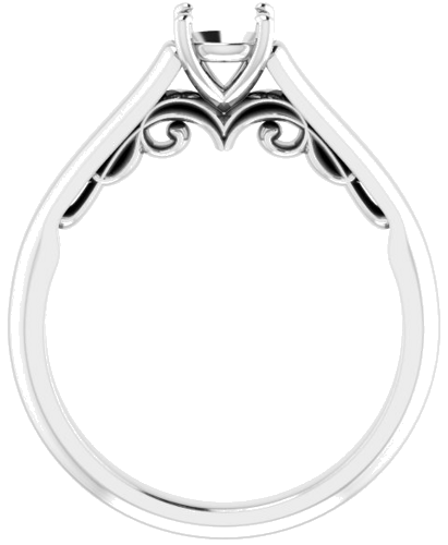 Platinum  5.2 mm Round Solitaire Engagement Ring Mounting (2)