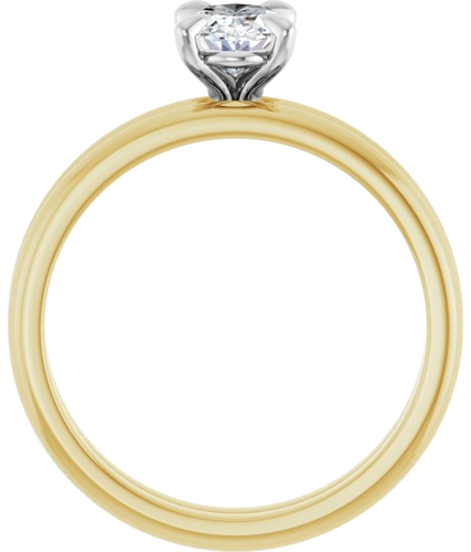 Sužadėtuvių Žiedas „Solitaire“ 585 Baltojo Ir Geltonojo Aukso Oval 7mm x 5mm (7)