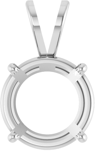 Pakabukas „Round 4-Prong Basket“ 14k white gold Round 12.5mm (1)