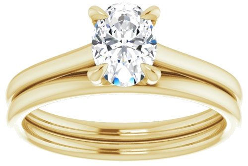 14K Yellow  7x5 mm Oval Solitaire Engagement Ring Mounting (8)