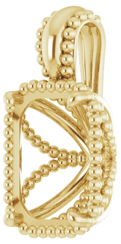 Pakabukas „Beaded“ 417 Geltonojo Aukso Emerald 10mm x 8mm (2)