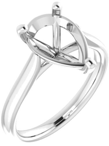 Sužadėtuvių Žiedas „Solitaire“ 950 Platinos Pear Shape 12mm x 8mm (1)