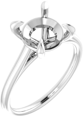 14K White  9 mm Round Solitaire Engagement Ring Mounting (1)