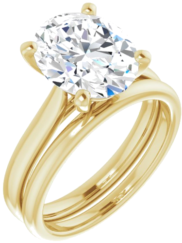 Sužadėtuvių Žiedas „Solitaire“ 585 Geltonojo Aukso Oval 11mm x 9mm (6)