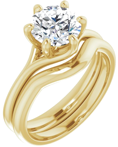 14K Yellow 7.4 mm Round Engagement Ring Mounting (6)