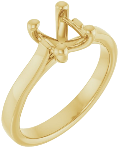 Sužadėtuvių Žiedas „Solitaire“ 585 Geltonojo Aukso Oval 8mm x 6mm (1)