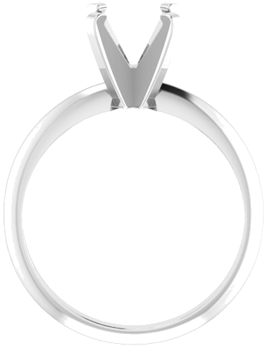 14K White 6.6-7.2 mm Round 4-Prong Solitaire Engagement Mounting (2)