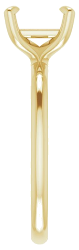 14K Yellow  6.5x6.5 mm Square Solitaire Engagement Ring Mounting (4)