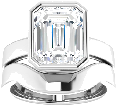 Sužadėtuvių Žiedas „Solitaire“ 585 Baltojo Aukso Emerald 10mm x 8mm (8)