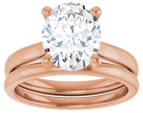 Sužadėtuvių Žiedas „Solitaire“ 585 Rožinis Aukso Oval 10mm x 8mm (8)