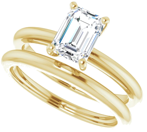 14K Yellow  7x5 mm Emerald Solitaire Engagement Ring Mounting (10)