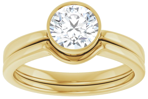14K Yellow 6.5 mm Round Engagement Ring Mounting (8)