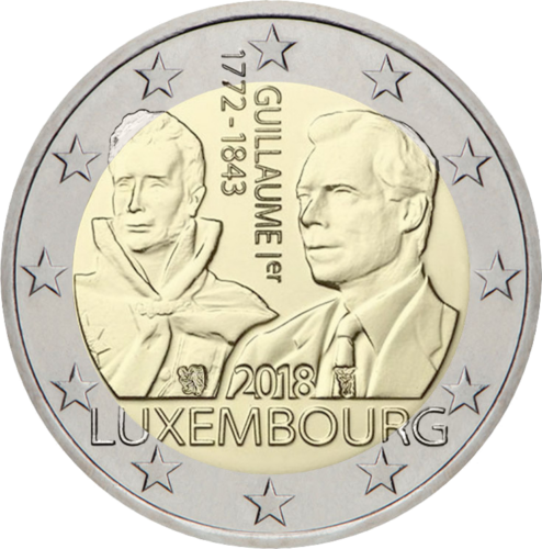 2018 Luxembourg Guillaume I 2 euro coin (1)