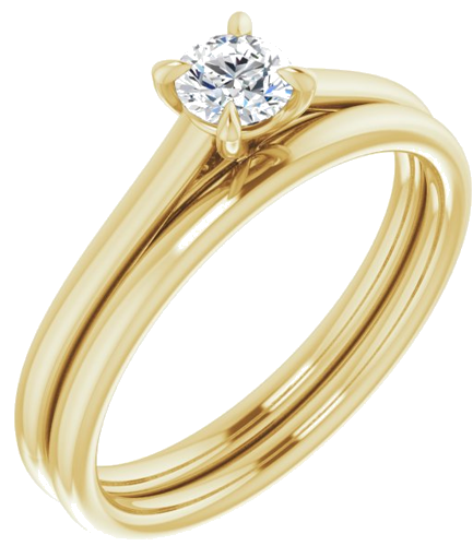14K Yellow  4.1 mm Round Solitaire Engagement Ring Mounting (6)