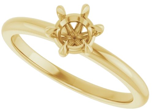 14K Yellow 5.2 mm Round Solitaire Engagement Ring Mounting (5)