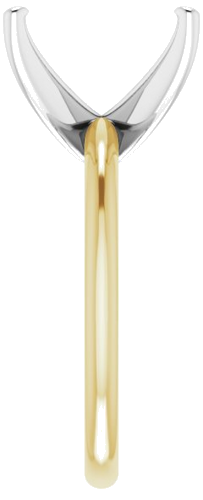 14K Yellow   White  11x9 mm Emerald Solitaire Engagement Ring Mounting (4)