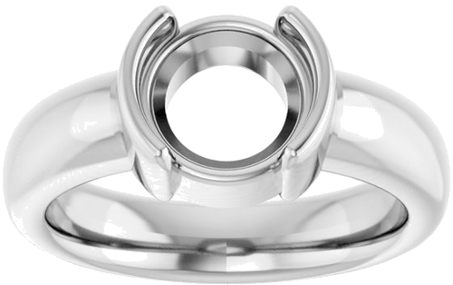 Platinum 8 mm Round Half Bezel Solitaire Engagement Ring Mounting (3)