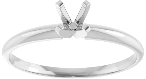 14K White 4.1 mm Round Ultra-Lightweight Solitaire Engagement Ring Mounting (3)