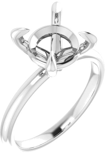Platinum  9.4 mm Round Solitaire Engagement Ring Mounting (1)