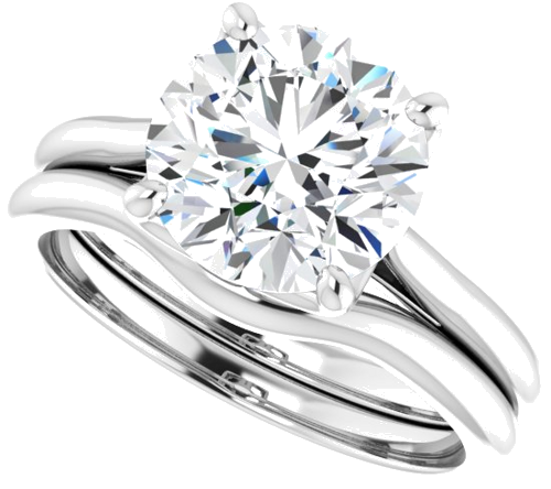 Sužadėtuvių Žiedas „Solitaire“ 14k white gold Round 9mm (10)
