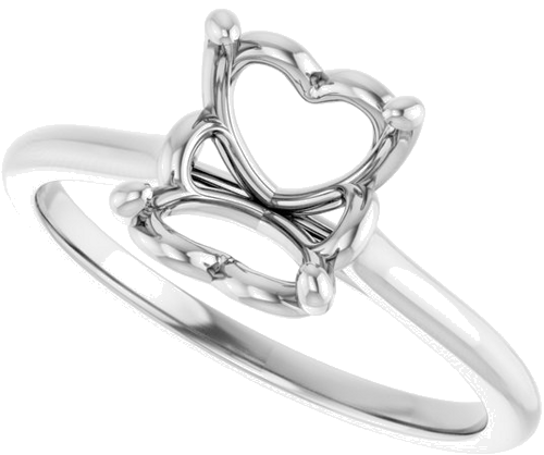 14K White  8 mm Round Solitaire Engagement Ring Mounting (5)