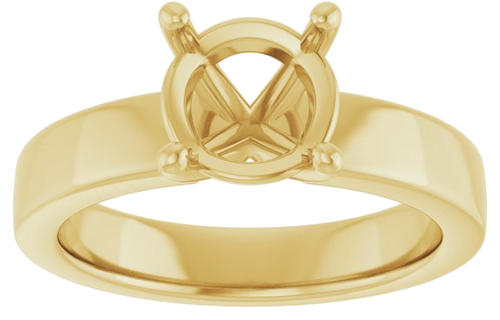 Sužadėtuvių Žiedas „Solitaire“ 585 Geltonojo Aukso Round 8mm (3)