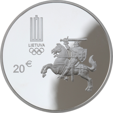 2016 Rio de Žaneiro olimpinės žaidynės Lietuva 20 eurų sidabrinė moneta (2)