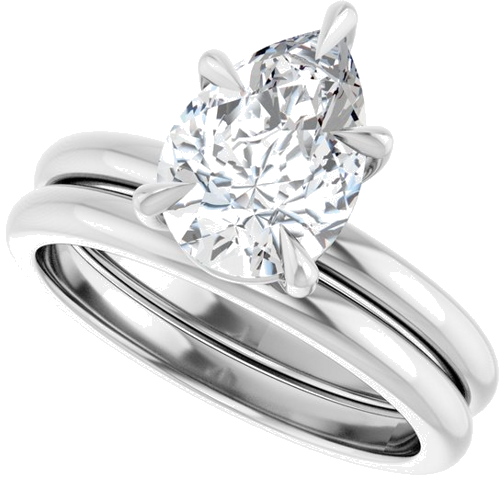 14K White 10x7 mm Pear Solitaire Engagement Ring Mounting (10)