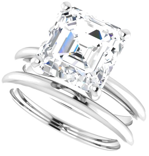 Sužadėtuvių Žiedas „Solitaire“ 585 Baltojo Aukso Asscher 9mm (10)