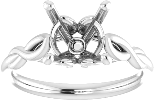 Sužadėtuvių Žiedas „Solitaire“ 585 Baltojo Aukso Round 8.8mm (3)