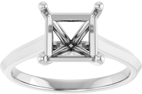 Sužadėtuvių Žiedas „Solitaire“ 585 Baltojo Aukso Square 7mm (3)