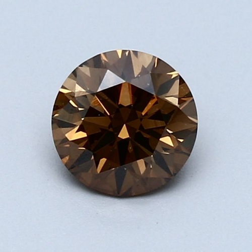 0.92 carat Fancy Dark Orangy Brown-VS2 GD cut Natūralus Round Deimantas (1)