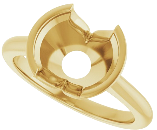 Sužadėtuvių Žiedas „Half Bezel Solitaire“ 585 Geltonojo Aukso Round 9.4mm (5)