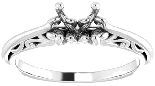 Sužadėtuvių Žiedas „Solitaire“ 585 Baltojo Aukso Round 6.5mm (6)