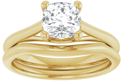 Sužadėtuvių Žiedas „Solitaire“ 585 Geltonojo Aukso Cushion 6mm (8)