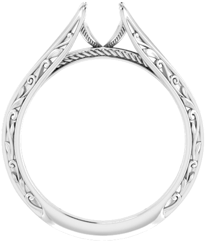 Sužadėtuvių Žiedas „Solitaire“ 585 Baltojo Aukso Round 5.8mm (2)