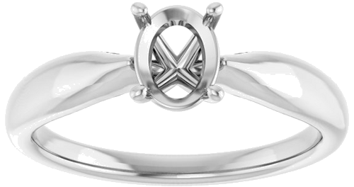 Sužadėtuvių Žiedas „Solitaire“ 585 Baltojo Aukso Oval 7mm x 5mm (3)