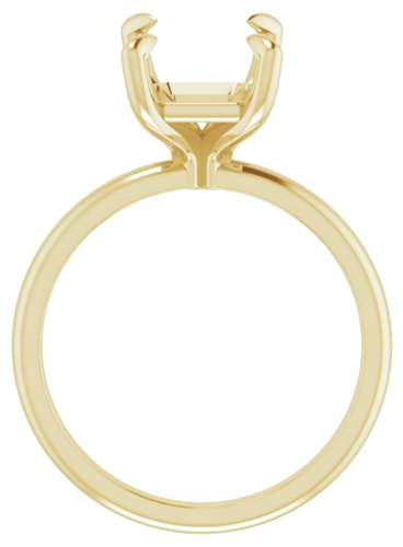 18K Yellow  10x8 mm Emerald Solitaire Engagement Ring Mounting (2)