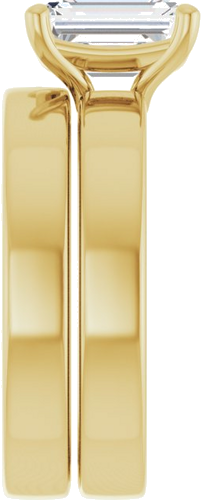 Sužadėtuvių Žiedas „Solitaire“ 585 Geltonojo Aukso Emerald 8mm x 6mm (9)